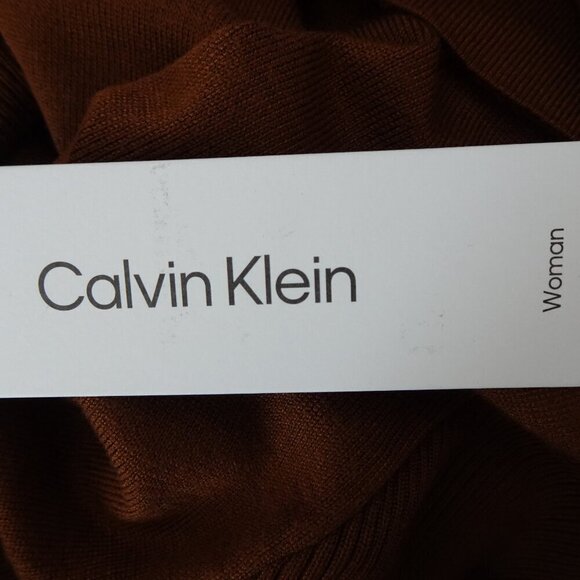 Calvin Klein Turtleneck Sweater Top Women's Plus Size 0X Brown Criss Cross - Picture 7 of 9